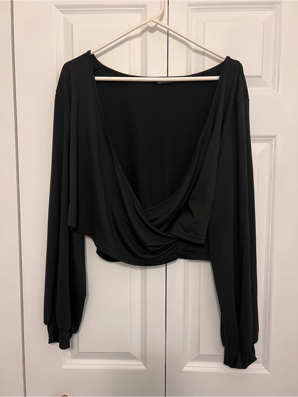 Cropped faux wrap shirt SHEIN Curve 3x